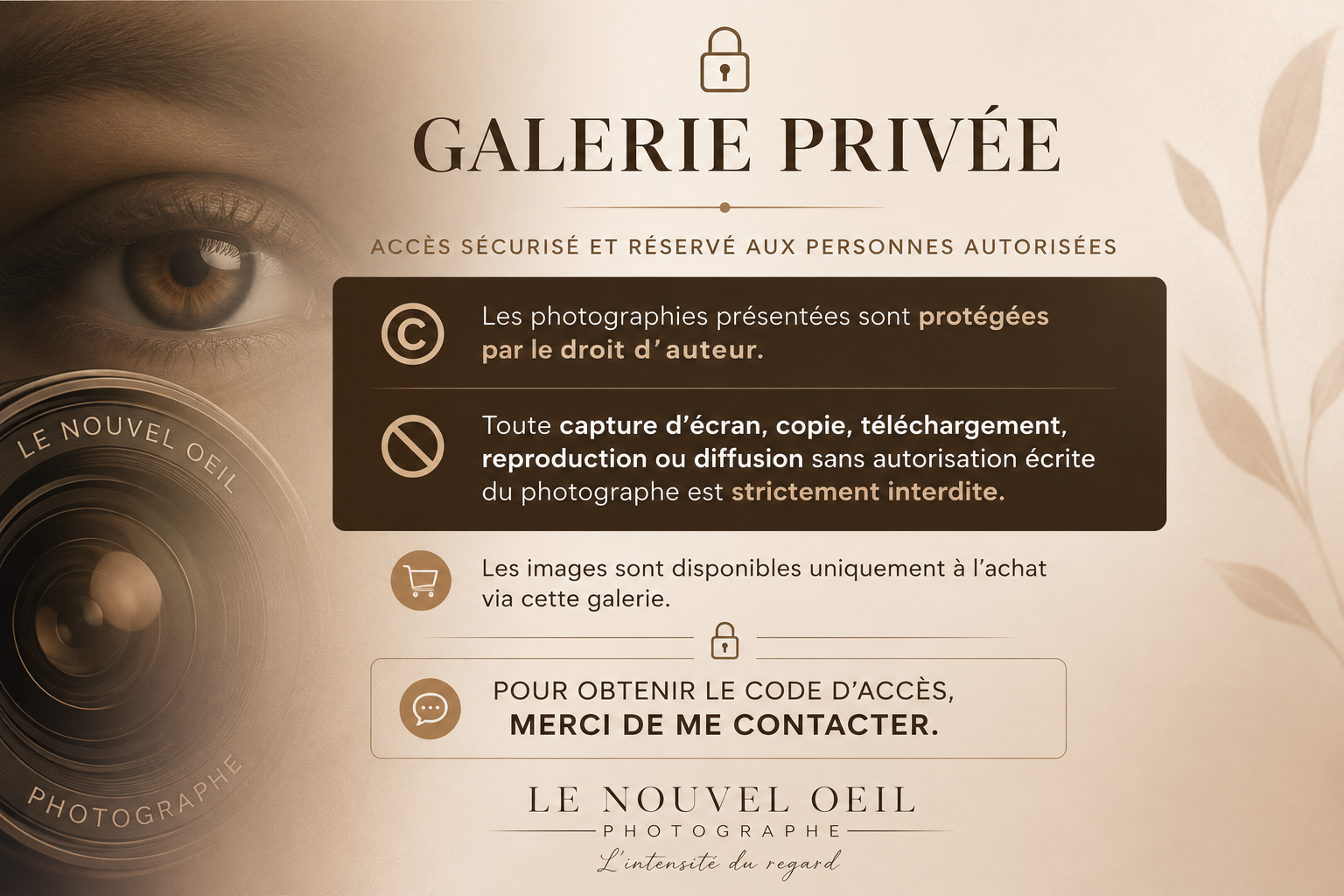 Avertissement Galerie Privée